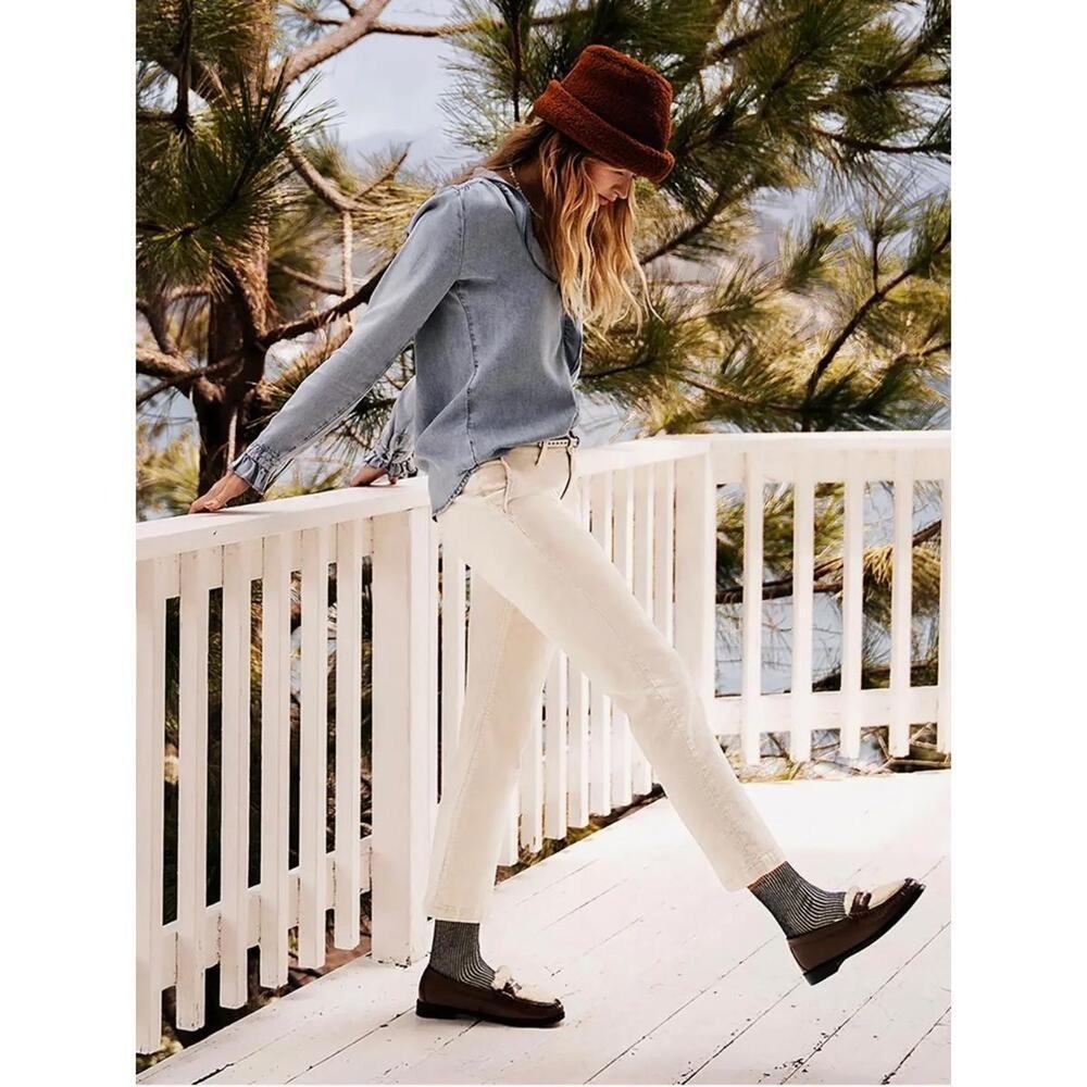 002 KUT from the Kloth Kelsey Corduroy Flare Trousers (16, Ivory)